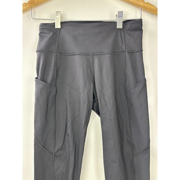 Lululemon Fast Free Crop II Nulux 19" Pants High Rise Run Wicking Black Size 6 - Picture 3 of 14